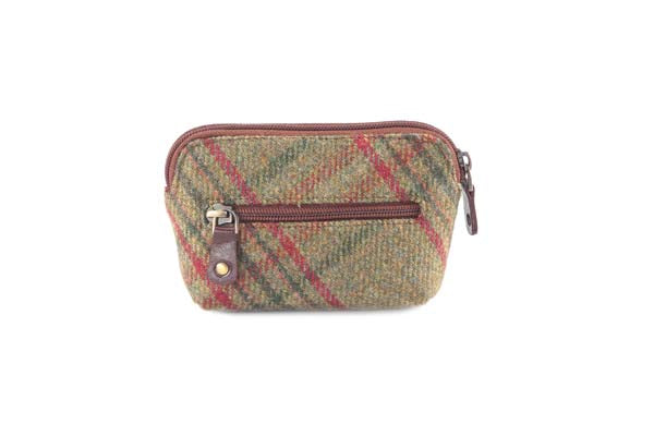 Tweed and Leather Coin Purse